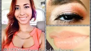 Coral makeup and outfit 2014