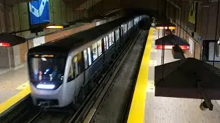MONTREAL METRO Bonaventure Azur Trainset Arrives For Station Stop