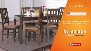 Royaloak Muar Malaysian Wooden 6 Seater Dining Table Set