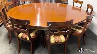 Vintage Mahogany Dining Table & Federal Shield Back Dining Chairs 20th Century