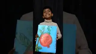 kids painting 🎨#Canvas painting 🖌️#fruit drawing #Tyson  deva