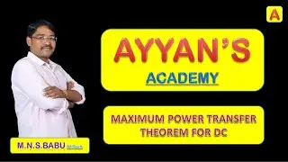 MAXIMUM POWER TRANSFER THEOREM FOR DC