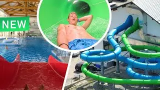 ALL Indoor Waterslides at AQUApark Lipany in Slovakia [NEW] Onride POV