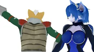 (MMDxStarfox) Krystal & Fox Mccloud I LUV IT - PSY 