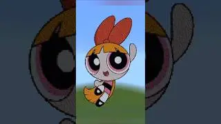 Powerpuff Girls Pixel Art in Minecraft | Satisfying Build | #shorts