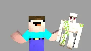 if noob doesn't know about iron golem || Minecraft Animation