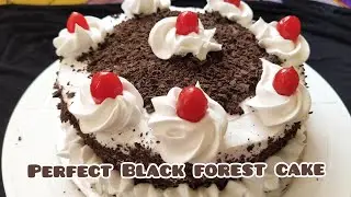 Black forest cake in otg oven ||perfect and tasty cake recipe#otg #blackforest#pastries#recipe