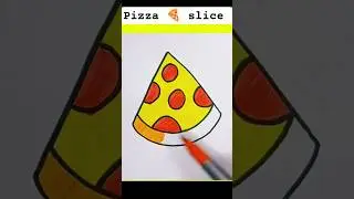 Yummy Pizza Slice Drawing 🍕😍 Easy & Fast! #shorts