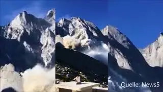 Riesiger Bergsturz in Graub&uuml;nden (Schweiz) - Augenzeugenvideo vom 23.07.17