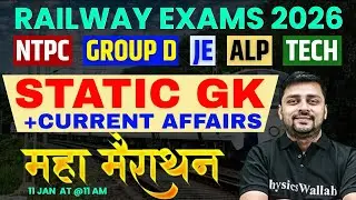 Railway Exams 2026 | Static GK Marathon Class | Current Affairs Marathon Class | GK GS By Akshay Sir