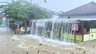 Relax in a rural setting, Rainy Walk in Village. Rain Sounds for Relaxing, Focus & Meditation