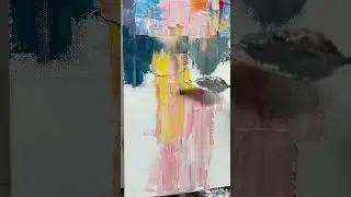 Large Modern Color Abstract Oil Painting Modern Urban Color Abstract Textured Canvas Art for Sale