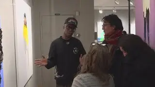 New Haven artist Marquis Brantley showcases his contributions to the Creative Arts Workshop