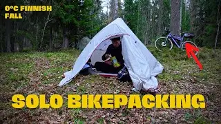 SOLO BIKEPACKING 0ºC . Fall camping in Finnish Forest Overnight | ASMR