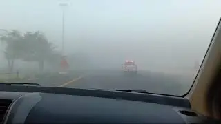 Habshan#abudhabi#UAE#climate change#winter#fog#slow moving traffic#