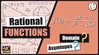 How to find the domain, vertical asymptote, and horizontal asymptote of f(x) = (3x - 4)/(x^3 - 16x)