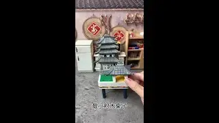 Mini kitchen with the smallest block building table #mini kitchen #mini food play