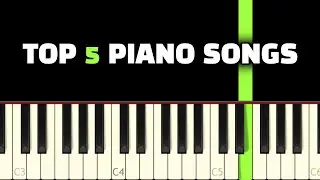 TOP 5 EASY Songs to play on piano - BEGINNER Piano tutorial