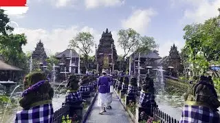Relaxing Bali Walking Tour 🇮🇩 | Ubud Water Palace & Sacred Monkey Forest Sanctuary in 4K HDR