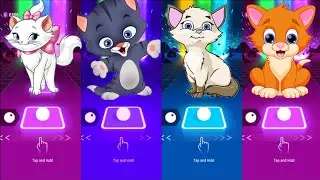 Animated Cat Quartet in Tiles Hop Tap, Hop and Sing Along!