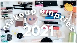 ALL OF MY MAKEUP EMPTIES FROM 2021: End of the Year Panning Goals Update & the Products I Used Up