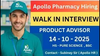 🌟 Apollo Pharmacy Walk-In Interview 2025 | B.Sc / HS Science Students Apply | Free Job | Apply Now