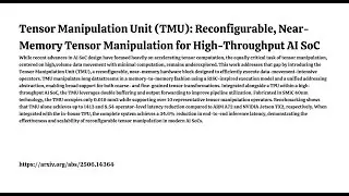Tensor Manipulation Unit (TMU)