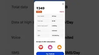 Jio ₹349 Recharge Plan All Details 🔥 | Jio New Recharge ₹349 Unlimited 5G Data Free #shorts.