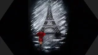 Abstract painting of Eiffel Tower |  B-CUBE art