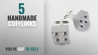 Top 10 Handmade Cufflinks [2018]: Chrome Silver Cufflinks Handmade with LEGO&reg; Bricks