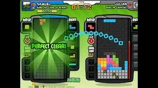 Tetris Battle 2P live - 3 midgame Perfect Clears