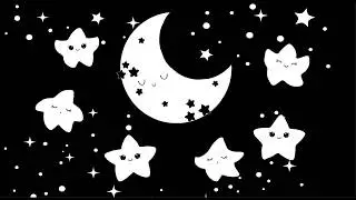 Calming Soft Piano | Baby Sensory | Moon and Stars Playtime Sensory | Hight Contrast | Hey Bear