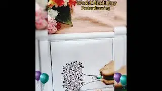 😀👍🏆world Hindi Day poster Drawing #shorts #drawing #poster #hindi #day