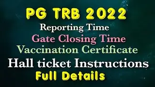 PG TRB | Hall Ticket Instructions