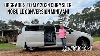 Essential gadgets for my 2024 Pacifica no build minivan conversion/ and a look at my minivan setup!