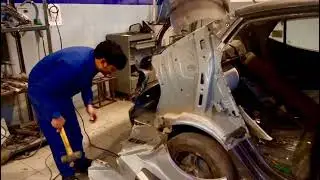 Hyundai Aura quarter panel change 🧑&zwj;🔧 dent paint 🫟👍
