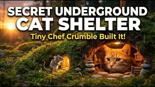 Tiny Kitten Built a Secret Underground Cat Shelter #SilentASMR #UndergroundShelter #SecretShelter