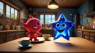 Five Singing Stars Float in Tea | Silly Imagination Song for Kids | Rhymes and Learning Songs