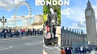 🇬🇧  King Coronation Bank Holiday  Weekend South Bank, London, UK 2023  Big Ben and London Eye 4K