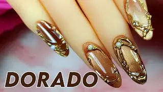 U&ntilde;as para A&Ntilde;O NUEVO 💅🏻✨ Dise&ntilde;o de u&ntilde;as en color DORADO con CAT EYE y RELIEVES