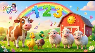 123 Farm Animals Counting Song 🌈 | Kids Songs & Nursery Rhymes | PlayPal TV