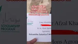 Alhamdulillah finally received the cheque of Honhar scholarship phase  #study#foryou#shorts#bzu