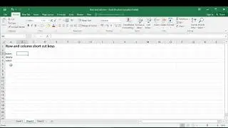 Short cut keys for row and column select, insert, delete in Microsoft Excel