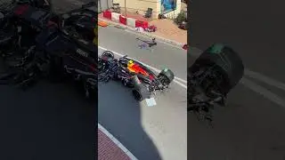 Aftermath of Sergio Perez Monaco crash