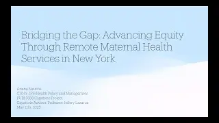 Bridging the Gap: Advancing Equity Through Remote Maternal Health Services in New York