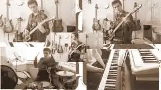 NIRVANA - Smells Like Teen Spirit Split Screen Instrumental Cover (Drums / Guitar / Bass / Piano)