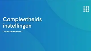 3.4 Compleetsheidsinstellingen - ConnectingTheDots PIM