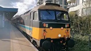 47709 Departs Barking With Thrash and A Tone with 47593 Trailing Behind