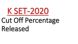 K SET 2020 Cut Off Percentage