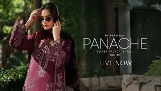 Parishay Panache Velvet Palachi Shawl Winter&rsquo;25 | Parishay Unstitched Luxury Winter Collection 2025